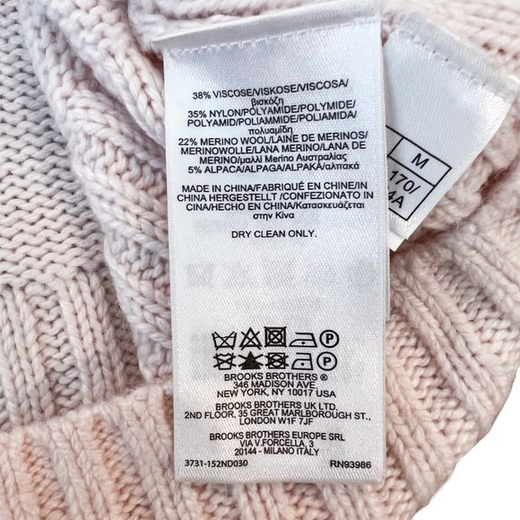 Brooks Brothers Red Fleece M Pink Merino Wool Alpaca Blend Sweater Size‎ Medium - Picture 8 of 8